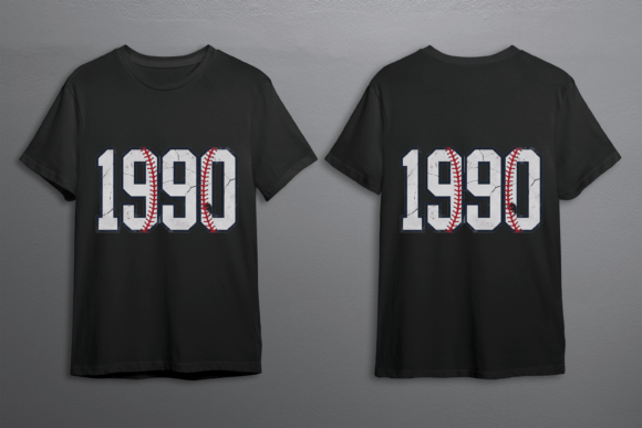 1990 Baseball Vintage T-Shirt Design: A Nostalgic Typeface
