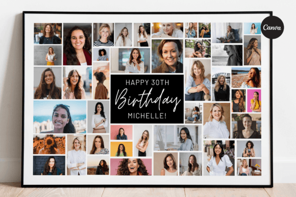 Celebrate Birthdays Uniquely: A Versatile Photo Collage Canva Template