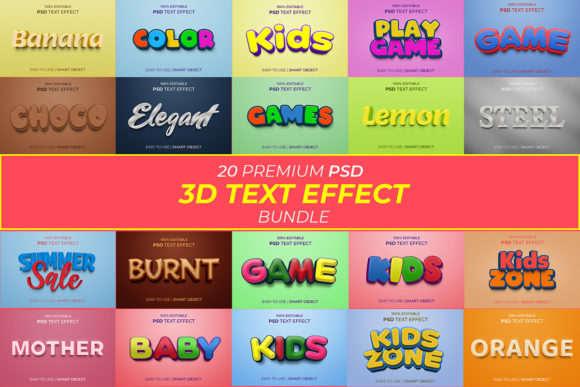 Effortless Text Styling with Editable PSD Effects