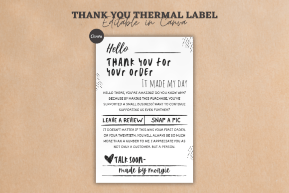 Elevate Your Brand with the Thank You Thermal Label