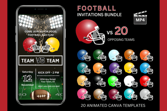 Football Invite: Red Team Bundle
