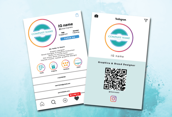 IG Social Business Card: Modern Typography for Brand Identity