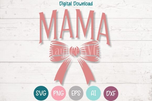 Mama Coquette Bow SVG: A Stylish Serif Design for Crafters