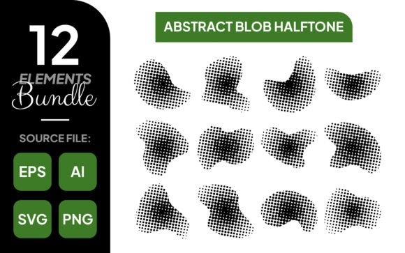 Modern Abstract Blob Halftone Bundle for Designers