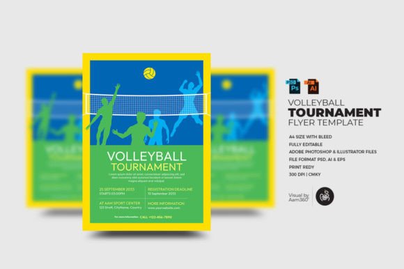Volleyball Tournament Flyer Template